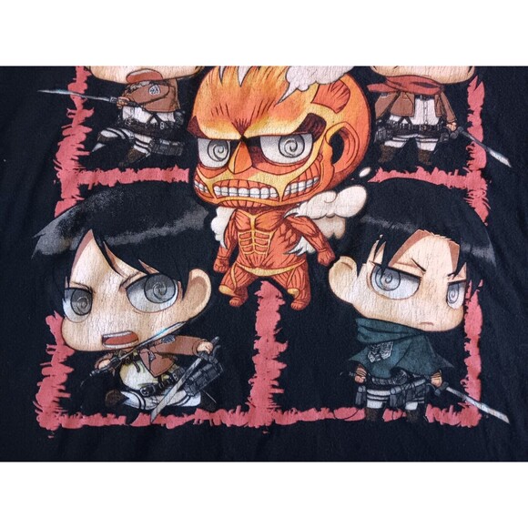 (2) Attack On Titan Shirts Mikasa Akerman & Chibi Mens Medium Vintage Y2K Anime - Picture 11 of 14